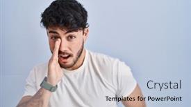  Presentation with beard - Presentation theme having hispanic-man-with-beard-standing background and a light blue colored foreground