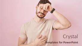  Presentation with fever - PPT theme having hispanic-man-with-beard-standing background and a lemonade colored foreground