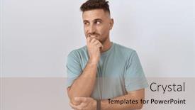  Presentation with anxiety - Presentation theme having hispanic-man-with-beard-standing background and a coral colored foreground