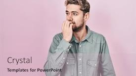  Presentation with pink nails - Presentation theme with hispanic-man-with-beard-standing background and a lemonade colored foreground