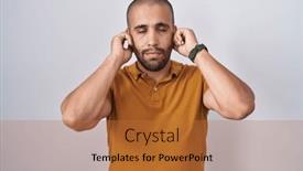  Presentation with noise - PPT theme consisting of hispanic-man-with-beard-standing background and a red colored foreground