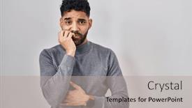  Presentation with anxiety - Slides consisting of hispanic-man-with-beard-standing background and a mint green colored foreground