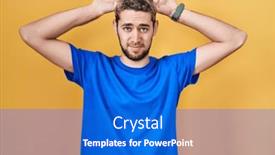  Presentation with bunny - Presentation with hispanic-man-with-beard-standing background and a cobalt blue colored foreground