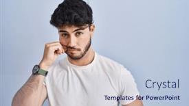  Presentation with lips mouth - Slides with hispanic-man-with-beard-standing background and a lemonade colored foreground