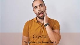  Presentation with illness - Presentation design having hispanic-man-with-beard-standing background and a red colored foreground