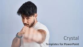  Presentation with drug violence - PPT layouts having hispanic-man-with-beard-standing and a light blue colored foreground