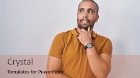  Presentation with beard - Presentation theme with hispanic-man-with-beard-standing and a red colored foreground