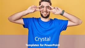  Presentation with beard - PPT layouts having hispanic-man-with-beard-standing and a cobalt blue colored foreground