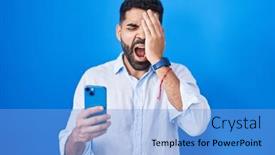  Presentation with face pain - PPT theme consisting of hispanic-man-with-beard-using background and a  colored foreground