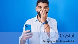  Presentation with scandal - Theme featuring hispanic-man-with-beard-using background and a light blue colored foreground