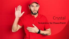  Presentation with labor and delivery - Theme having hispanic-man-with-beard-wearing background and a red colored foreground