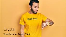  Presentation with beard - Colorful presentation enhanced with hispanic-man-with-beard-wearing backdrop and a  colored foreground