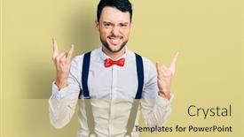  Presentation with rock star - Slide deck having hispanic-man-with-beard-wearing background and a lemonade colored foreground