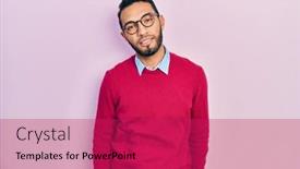  Presentation with beard - Presentation theme having hispanic-man-with-beard-wearing background and a red colored foreground