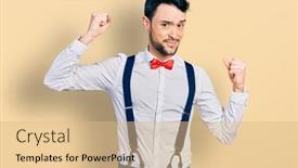  Presentation with beard - PPT theme consisting of hispanic-man-with-beard-wearing background and a coral colored foreground