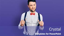  Presentation with beard - Slide set having hispanic-man-with-beard-wearing background and a ocean colored foreground