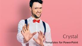  Presentation with beard - PPT layouts with hispanic-man-with-beard-wearing background and a coral colored foreground