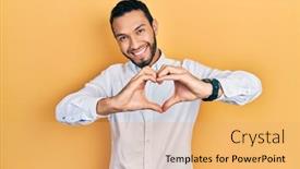  Presentation with beard - PPT theme enhanced with hispanic-man-with-beard-wearing background and a yellow colored foreground