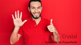  Presentation with beard - Presentation consisting of hispanic-man-with-beard-wearing background and a red colored foreground