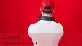  Presentation with beard - Presentation featuring hispanic-man-with-beard-wearing background and a crimson colored foreground