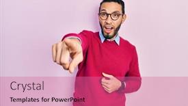  Presentation with beard - Slide set with hispanic-man-with-beard-wearing background and a coral colored foreground