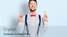  Presentation with beard - Presentation design enhanced with hispanic-man-with-beard-wearing background and a light blue colored foreground