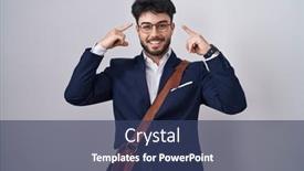  Presentation with thought - Presentation theme featuring hispanic-man-with-beard-wearing background and a ocean colored foreground