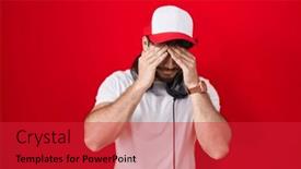  Presentation with migraine - Theme featuring hispanic-man-with-beard-wearing background and a red colored foreground