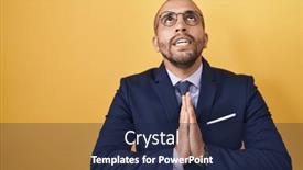  Presentation with man in suit and tie - PPT layouts enhanced with hispanic-man-with-beard-wearing background and a navy blue colored foreground