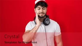  Presentation with illness - PPT theme consisting of hispanic-man-with-beard-wearing background and a red colored foreground