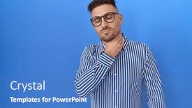  Presentation with sore throat - Presentation design with hispanic-man-with-beard-wearing background and a teal colored foreground