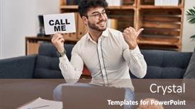  Presentation with beard - PPT layouts featuring hispanic-man-with-beard-working background and a  colored foreground