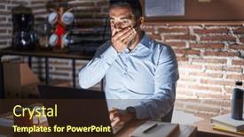  Presentation with beard - Presentation enhanced with hispanic-man-with-beard-working background and a wine colored foreground