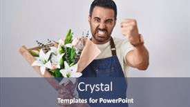  Presentation with anger - PPT layouts consisting of hispanic-man-with-beard-working background and a ocean colored foreground