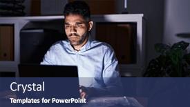  Presentation with attitude - PPT theme with hispanic-man-with-beard-working background and a ocean colored foreground