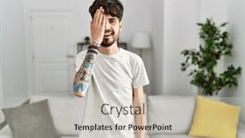  Presentation with living room - PPT layouts featuring hispanic-man-with-beard background and a light gray colored foreground