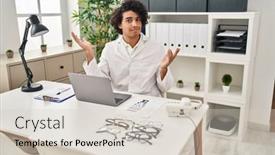  Presentation with curly hair - Slide set consisting of hispanic-man-with-curly-hair background and a lemonade colored foreground