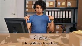  Presentation with curly hair - Slide deck having hispanic-man-with-curly-hair background and a coral colored foreground