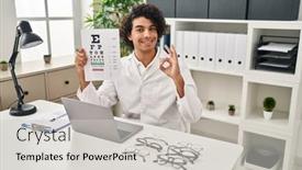  Presentation with curly hair - Presentation theme featuring hispanic-man-with-curly-hair background and a light gray colored foreground