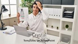  Presentation with eyesight - PPT theme consisting of hispanic-man-with-curly-hair background and a  colored foreground