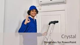  Presentation with curly hair - Presentation design featuring hispanic-man-with-curly-hair background and a  colored foreground