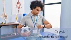  Presentation with curly hair - Slide set consisting of hispanic-man-with-curly-hair background and a  colored foreground
