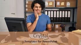  Presentation with curly hair - Presentation design consisting of hispanic-man-with-curly-hair background and a  colored foreground