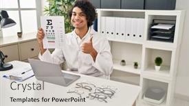  Presentation with eyesight - Slide deck featuring hispanic-man-with-curly-hair background and a  colored foreground