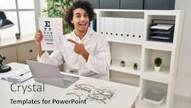  Presentation with curly hair - Presentation with hispanic-man-with-curly-hair background and a  colored foreground