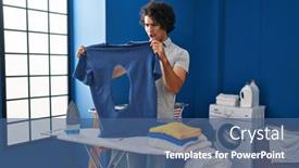  Presentation with curly hair - PPT theme enhanced with hispanic-man-with-curly-hair background and a ocean colored foreground