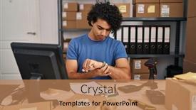  Presentation with curly hair - PPT theme with hispanic-man-with-curly-hair background and a  colored foreground