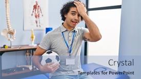  Presentation with curly hair - Presentation theme consisting of hispanic-man-with-curly-hair background and a  colored foreground