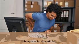  Presentation with back pain - Theme with hispanic-man-with-curly-hair background and a  colored foreground