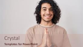  Presentation with forgiveness - PPT theme consisting of hispanic-man-with-curly-hair background and a soft green colored foreground